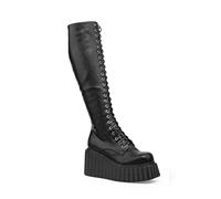 LAMODA - Important Platform Creeper Wedge Boots, EU 36, Black PU, 4 UK