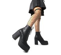 Lamoda Insomnia Black Chunky Platform Ankle Boots Vegan Leather UK 7 - UK7