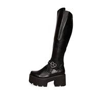 LAMODA - Letter To My Lover Chunky Platform Knee High Boots, EU 41, Black Pu, 8 UK