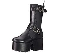 LAMODA - Love Radar Chunky Platform Wedge Boots, EU 39, Black PU, 7 UK