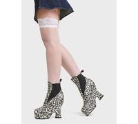Lamoda Loyalty LeopardPU Platform Ankle Boots with Chunky Heel Stylish - UK5