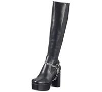 LAMODA Women's Midnight Hour Knee high Boot, Black PU, 4 UK