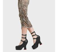 Lamoda No Apology Platform Boots BlackPU Stylish Chunky Heel Ankle Boots - UK3