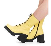 Lamoda On A Buzz Lemon PU Chunky Platform Ankle Boots Trendy Bold Fashion - UK3
