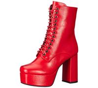 LAMODA - Own It Platform Ankle Boots, EU 36, Red PU, 4 UK