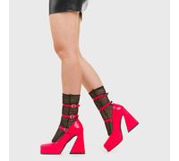 Lamoda Patchboard Fuchsia Platform Heels Trendy Comfortable Stylish Fashion - UK7