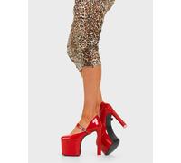 Lamoda Pity Party Red Patent Platform Heels Premium Statement Fashion - UK6