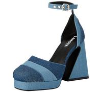 Lamoda Placeholder Denim Platform Heels with Round Toe, Chunky Platform, Cushioned Insoles, Side Zip, Durable Denim Material, Trendy Design for Parties, Casual Outings, and Street-Style Looks, UK6