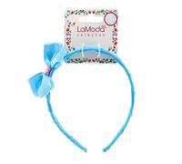 LaModa Princess Children's Ribbon Wrapped Alice-Band Style Headband with Double Bow Detail, Blue