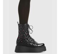 Lamoda Reason Why Black PU Pink Heart Platform Creeper Boots Trendy Style - UK7