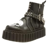 LAMODA - Reasonable Doubt Chunky Creeper Ankle Boots, EU 36, Black Skull, 4 UK