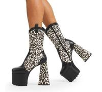 Lamoda Remember When Women’s Black PU Platform Ankle Boots Fashionable - UK7