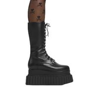 LAMODA Rock Out Black PU Platform Shoes with Bold Style and Lightweight Design, Durable and Trend-Ready for Casual, Office, Party, or Everyday Outings, Perfect for Versatile Wear, Size UK7