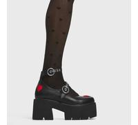 Lamoda Rosey Love Black Red Chunky Mary Jane Shoes Comfortable Trendy - UK8