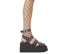 LAMODA Shot In The Dark Black PU Chunky Modern Urban Boots, Statement Edgy Design, Elevated Platform Heel, Cushioned Comfort, Adjustable Lace-Up Fit, Stylish Footwear for Day-to-Night City Looks UK5