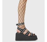 Lamoda Shot In The Dark Black PU Edgy Chunky Modern Urban Boots Statement - UK8