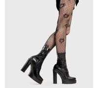 Lamoda Stardust BlackPU Platform Ankle Boots Trendy Comfortable Stylish - UK4