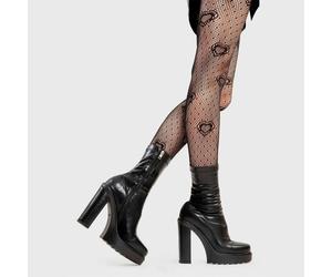 Lamoda Stardust BlackPU Platform Ankle Boots Trendy Comfortable Stylish - UK4