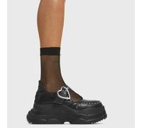 Lamoda Sunny Side Women Black PU Sneakers Casual Lightweight Comfortable - UK8