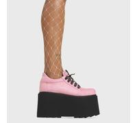 Lamoda Touch The Sky Pink Suede Platform Heels Chic Party Fashion Statement - UK8