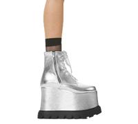 LAMODA Up In Arms Silver PU Ankle Boots, Urban Party Street Style with Comfortable Cushioned Insoles, Sturdy Sole, and Modern Ankle Design, Perfect for Everyday City Fashion UK7
