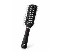 LaModa Vented Hairbrush - Tunnel Vent Design with Soft-Touch Handle - Matte Black - 22.5cm