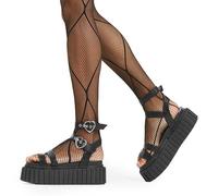 Lamoda Walkin' On Sunshine Chunky Platform Creeper SandalsLMF 4400 - BlackPU - Black - UK 8