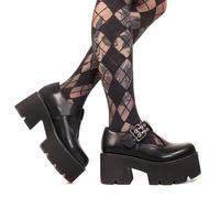 Lamoda Watch Me Black Chunky Mary Jane Shoes Gothic Platform Heels - UK3