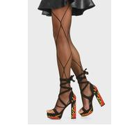Lamoda Platform Sandals All For You Open Toe High Heel Strap Black, Stylish - Black - UK 5