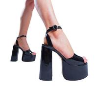 LAMODA Women's All for You Extreme Court Shoe, Black Patent, 7 UK