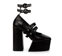 LAMODA Women's Baecation Court Shoe, Black Pu, 6 UK