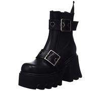LAMODA Women's Band Aid Ankle Boot, Black PU, 6 UK
