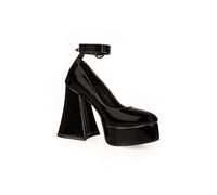 LAMODA Womens Build Me Up Court Shoe, Black Patent, 5 UK