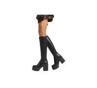 Lamoda Women's Called Out BlackPU Chunky Platform Knee High Boots Trendy Stylish in Black | Size: 6 Lamoda Black 6
