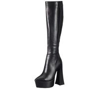 LAMODA Women's Content Knee high Boot, Black PU, 6.5 UK