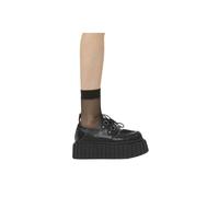 Lamoda Women's Cryptic Love Chunky Black PU Platform Lace-up Creeper Shoes | Size: 4 Lamoda Black 4