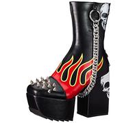 LAMODA Women's Cutting Corners Mid Calf Boot, Black Flame, 6 UK