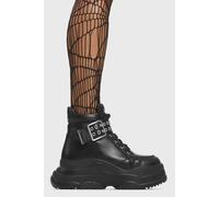 Lamoda Women's Eerie Black PU Ankle Boots Stylish High Heel Platform Shoes for Women | Size: 5 Lamoda Black 5