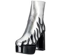 LAMODA Women's Eternal Flame Ankle Boot, Black Patent Silver, 4 UK