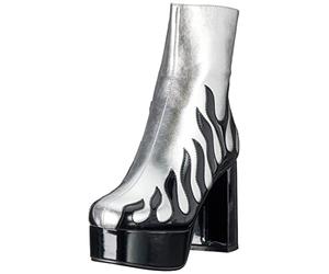 LAMODA Women's Eternal Flame Ankle Boot, Black Patent Silver, 4 UK