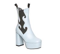 LAMODA Women's Feelings Ankle Boot, Blue Pu, 4 UK