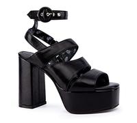 LAMODA Womens Girl from Mars Court Shoe, Black Pu, 5 UK