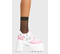 Lamoda Women's Got Butterflies White PU Pink PU Heart Detail Platform Boots Trendy | Size: 7 Lamoda Multicolor 7