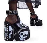 Lamoda Women's Hidden Closet Black Skull Platform 'Heels' Bold Fashion Statement UK 9 | Size: 6 Lamoda Black 6