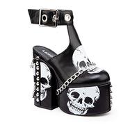 LAMODA Womens Hidden Closet Court Shoe, Black Skull, 5 UK