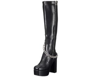 LAMODA Women's Hostage Knee high Boot, Black PU, 7.5 UK
