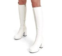 Lamoda Women's Humble White Knee High 'Platform Boots' Chunky Block Heel Vegan UK8 | Size: 7 Lamoda White 7