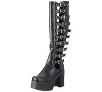 LAMODA Women's Immortality Knee high Boot, Black PU, 3.5 UK