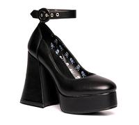 LAMODA Women's Last Flight Court Shoe, Black Pu, 7 UK