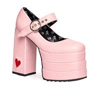 LAMODA Womens Love Demon Court Shoe, Pink Pu, 5 UK